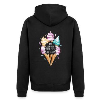 Eiscreme Süßigkeiten Eismilch - Unisex Premium Organic Zip Hoodie - black - Back - Nico (187cm)