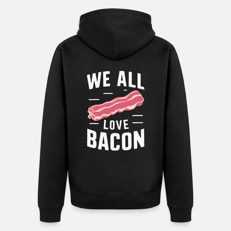 Bacon Petit-déjeuner Bacon - Veste à capuche bio Premium Unisexe - noir