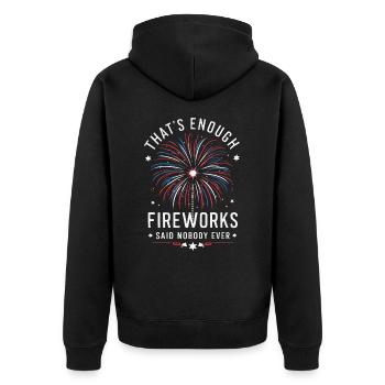 Pyrotechnics Fireworks Pyrotechnics - Unisex Premium Organic Zip Hoodie - black - Back - Nico (187cm)