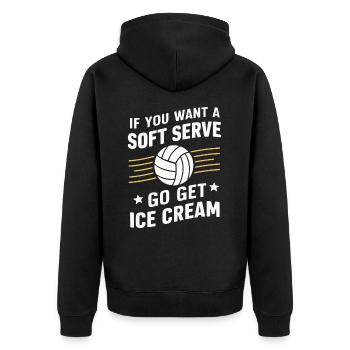Joueur de volley-ball Joueur de beach-volley S - Veste à capuche bio Premium Unisexe - noir - Dos - Nico (187cm)