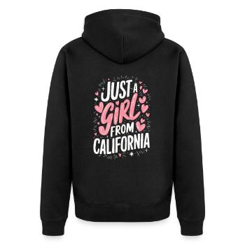 Californie États-Unis Amérique - Veste à capuche bio Premium Unisexe - noir - Dos - Nico (187cm)