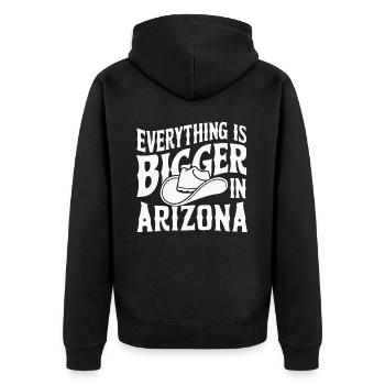 Arizona USA Amerika - Unisex Premium Bio Zip Hoodie - Schwarz - Hinten - Nico (187cm)