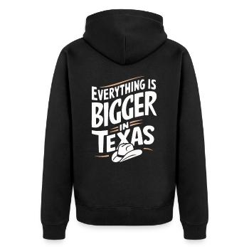 Texas State Texans Texas - Unisex Premium Organic Zip Hoodie - black - Back - Nico (187cm)