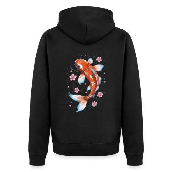 Koi Poisson Carpe Japon Chine Poisson - Veste à capuche bio Premium Unisexe - noir - Dos - Nico (187cm)