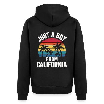 Californie États-Unis Amérique - Veste à capuche bio Premium Unisexe - noir - Dos - Nico (187cm)
