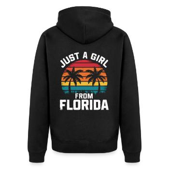 Florida USA America Seed - Unisex Premium Organic Zip Hoodie - black - Back - Nico (187cm)