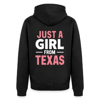 Texas State Texans Texas - Unisex Premium Organic Zip Hoodie - black - Back - Nico (187cm)