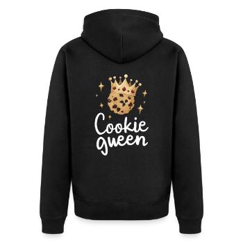 Cookies Cookie Keks Kekse Schokolade - Unisex Premium Bio Zip Hoodie - Schwarz - Hinten - Nico (187cm)