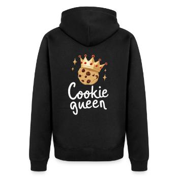 Cookies Cookie Keks Kekse Schokolade - Unisex Premium Bio Zip Hoodie - Schwarz - Hinten - Nico (187cm)