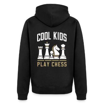 Chess Chess Player - Unisex Premium Organic Zip Hoodie - black - Back - Nico (187cm)