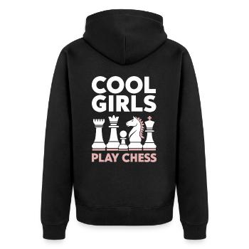 Chess Chess Player - Unisex Premium Organic Zip Hoodie - black - Back - Nico (187cm)