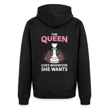 Chess Chess Player - Unisex Premium Organic Zip Hoodie - black - Back - Nico (187cm)