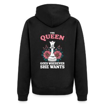 Chess Chess Player - Unisex Premium Organic Zip Hoodie - black - Back - Nico (187cm)