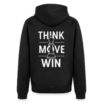 Chess Chess Player - Unisex Premium Organic Zip Hoodie - black - Back - Nico (187cm)