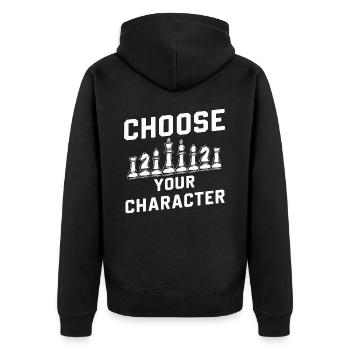 Chess Chess Player - Unisex Premium Organic Zip Hoodie - black - Back - Nico (187cm)