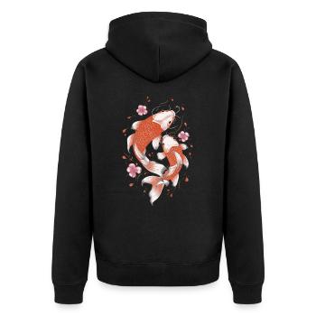 Koi Poisson Carpe Japon Chine Poisson - Veste à capuche bio Premium Unisexe - noir - Dos - Nico (187cm)