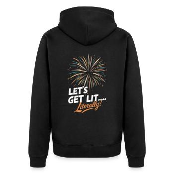 Pyrotechnics Fireworks Pyrotechnics - Unisex Premium Organic Zip Hoodie - black - Back - Nico (187cm)