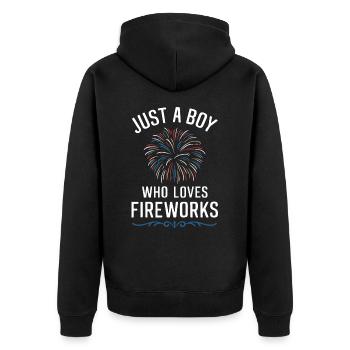 Pyrotechnics Fireworks Pyrotechnics - Unisex Premium Organic Zip Hoodie - black - Back - Nico (187cm)