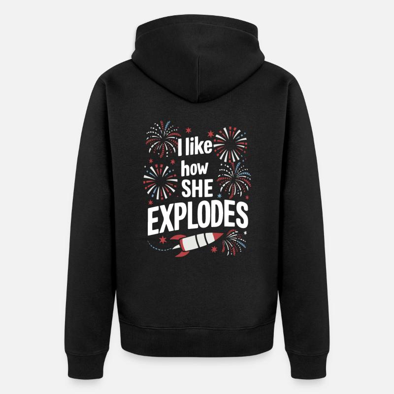 Pyrotechnie Feux d’artifice Pyrotechnie - Veste à capuche bio Premium Unisexe - noir