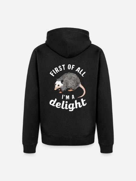 Opossum Possum Tier - Unisex Premium Bio Zip Hoodie - Schwarz