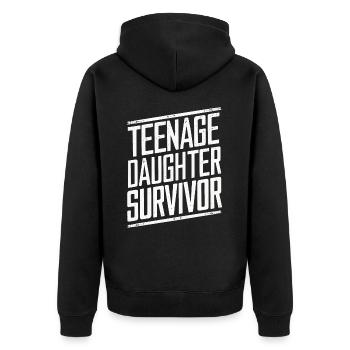 Lustig Sarkasmus sarkastischer Humor Ironie - Unisex Premium Bio Zip Hoodie - Schwarz - Hinten - Nico (187cm)