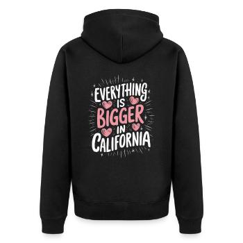 Californie États-Unis Amérique - Veste à capuche bio Premium Unisexe - noir - Dos - Nico (187cm)