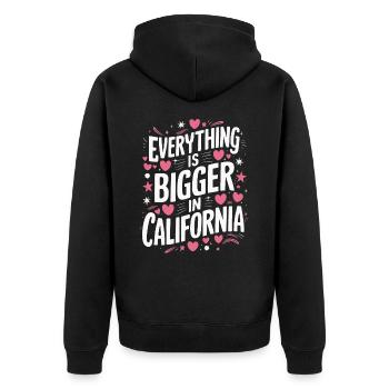 Californie États-Unis Amérique - Veste à capuche bio Premium Unisexe - noir - Dos - Nico (187cm)