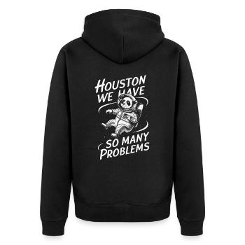 Pandabär Panda Tier Pandas - Unisex Premium Bio Zip Hoodie - Schwarz - Hinten - Nico (187cm)