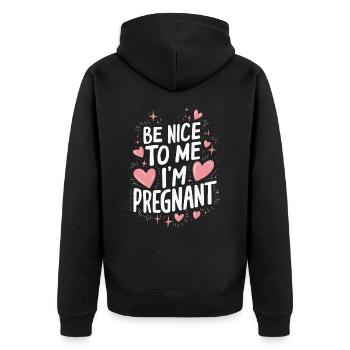 Grossesse Grossesse Accouchement - Veste à capuche bio Premium Unisexe - noir - Dos - Nico (187cm)