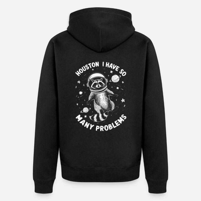 Waschbär - Unisex Premium Bio Zip Hoodie - Schwarz