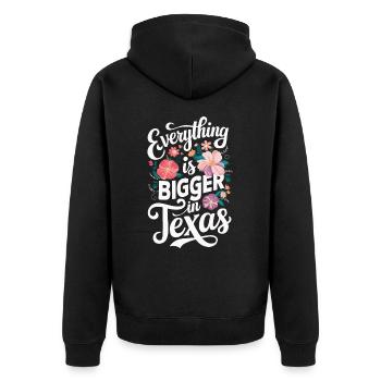 Texas State Texans Texas - Unisex Premium Organic Zip Hoodie - black - Back - Nico (187cm)