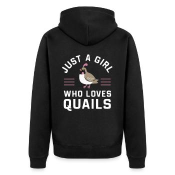 Quail Bird Quails - Unisex Premium Organic Zip Hoodie - black - Back - Nico (187cm)