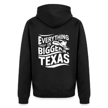 Texas State Texans Texas - Unisex Premium Organic Zip Hoodie - black - Back - Nico (187cm)