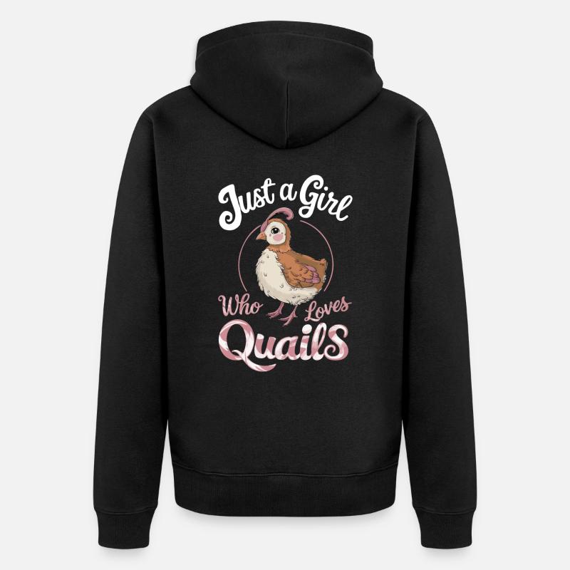 Caille Oiseau Cailles - Veste à capuche bio Premium Unisexe - noir