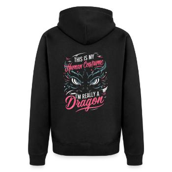 Dragon Mystic Dragon Fantasy - Unisex Premium Organic Zip Hoodie - black - Back - Nico (187cm)