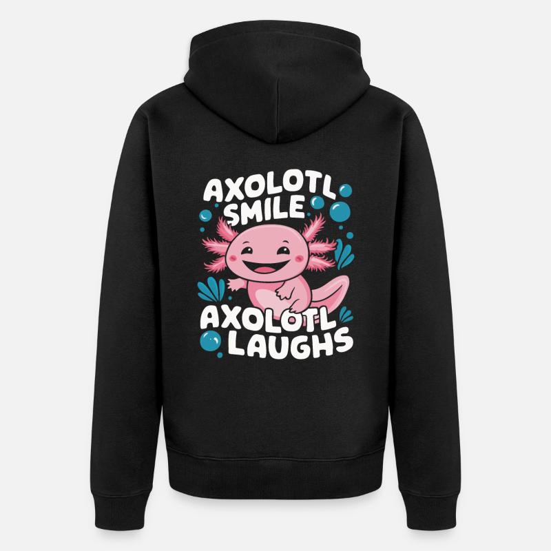 Poisson axolotl - Veste à capuche bio Premium Unisexe - noir