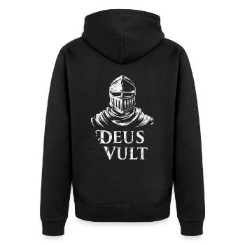 Chevaliers croisés Templiers Moyen Âge - Veste à capuche bio Premium Unisexe - noir - Dos - Nico (187cm)