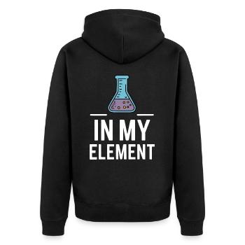 Chemiker Chemie Wissenschaft Atom Molecule - Unisex Premium Bio Zip Hoodie - Schwarz - Hinten - Nico (187cm)