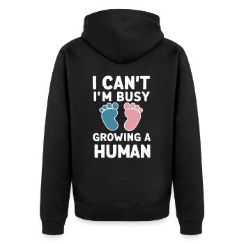 Grossesse Grossesse Accouchement - Veste à capuche bio Premium Unisexe - noir - Dos - Nico (187cm)