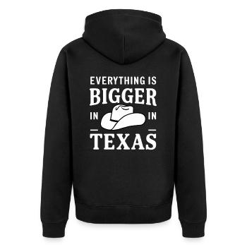 Texas State Texans Texas - Unisex Premium Organic Zip Hoodie - black - Back - Nico (187cm)