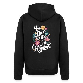 Grossesse Grossesse Accouchement - Veste à capuche bio Premium Unisexe - noir - Dos - Nico (187cm)