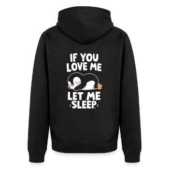 Pinguin Pinguine Tier - Unisex Premium Bio Zip Hoodie - Schwarz - Hinten - Nico (187cm)