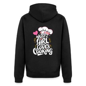 Chef cuisinier Cheff Bäker - Veste à capuche bio Premium Unisexe - noir - Dos - Nico (187cm)