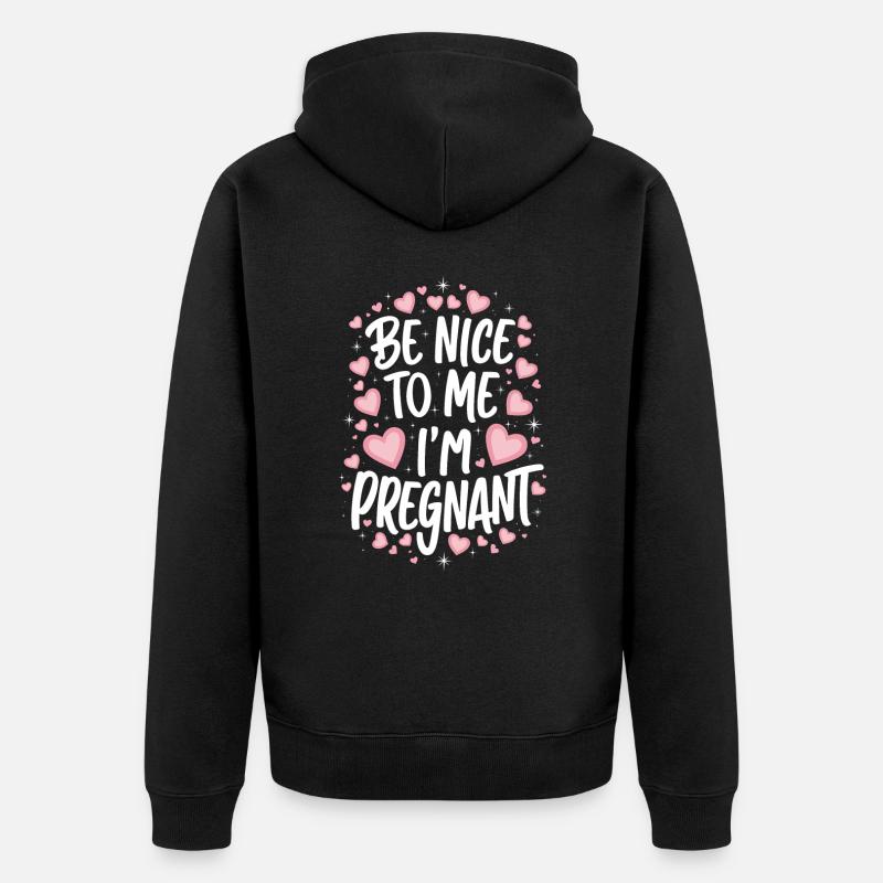 Grossesse Grossesse Accouchement - Veste à capuche bio Premium Unisexe - noir