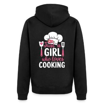 Chef cuisinier Cheff Bäker - Veste à capuche bio Premium Unisexe - noir - Dos - Nico (187cm)