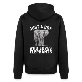 Elefant Tier Elefanten Zoo - Unisex Premium Bio Zip Hoodie - Schwarz - Hinten - Nico (187cm)