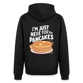 Pancakes Frühstück Essen Pancake - Unisex Premium Bio Zip Hoodie - Schwarz - Hinten - Nico (187cm)