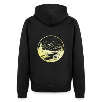 Montagnes Gold - Veste à capuche bio Premium Unisexe - noir - Dos - Nico (187cm)