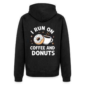 Donut Donuts Süßigkeiten Bagel - Unisex Premium Bio Zip Hoodie - Schwarz - Hinten - Nico (187cm)
