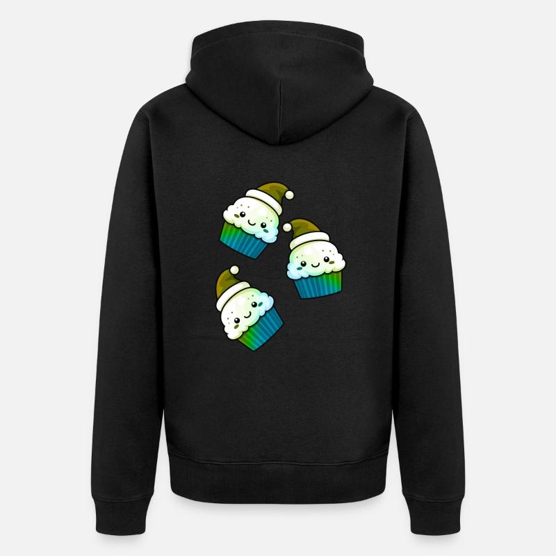 Cupcake Cake Cuisson Noël - Veste à capuche bio Premium Unisexe - noir